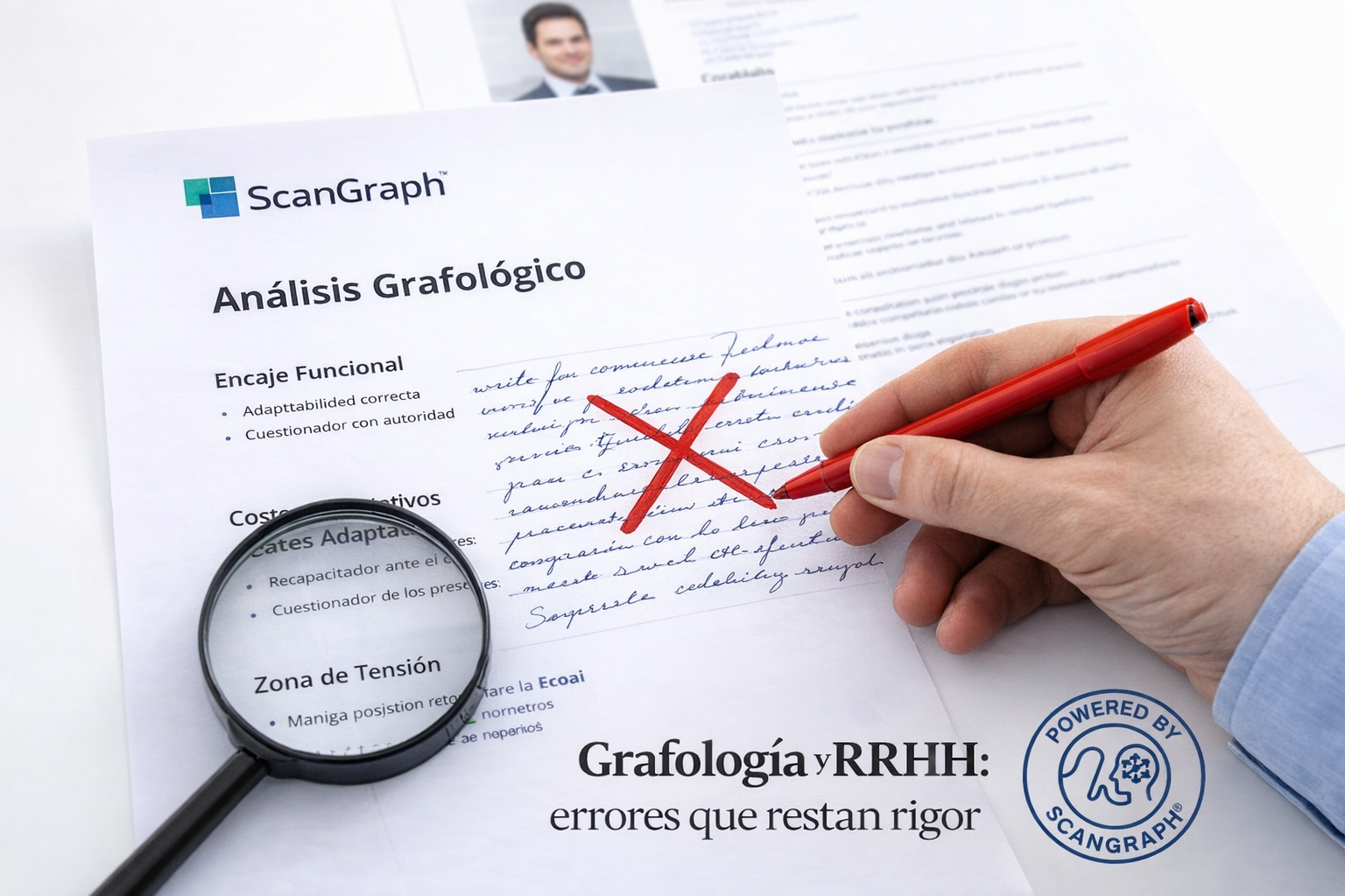 Documento de análisis grafológico en selección de personal con enfoque en encaje funcional y rigor metodológico en RRHH.
