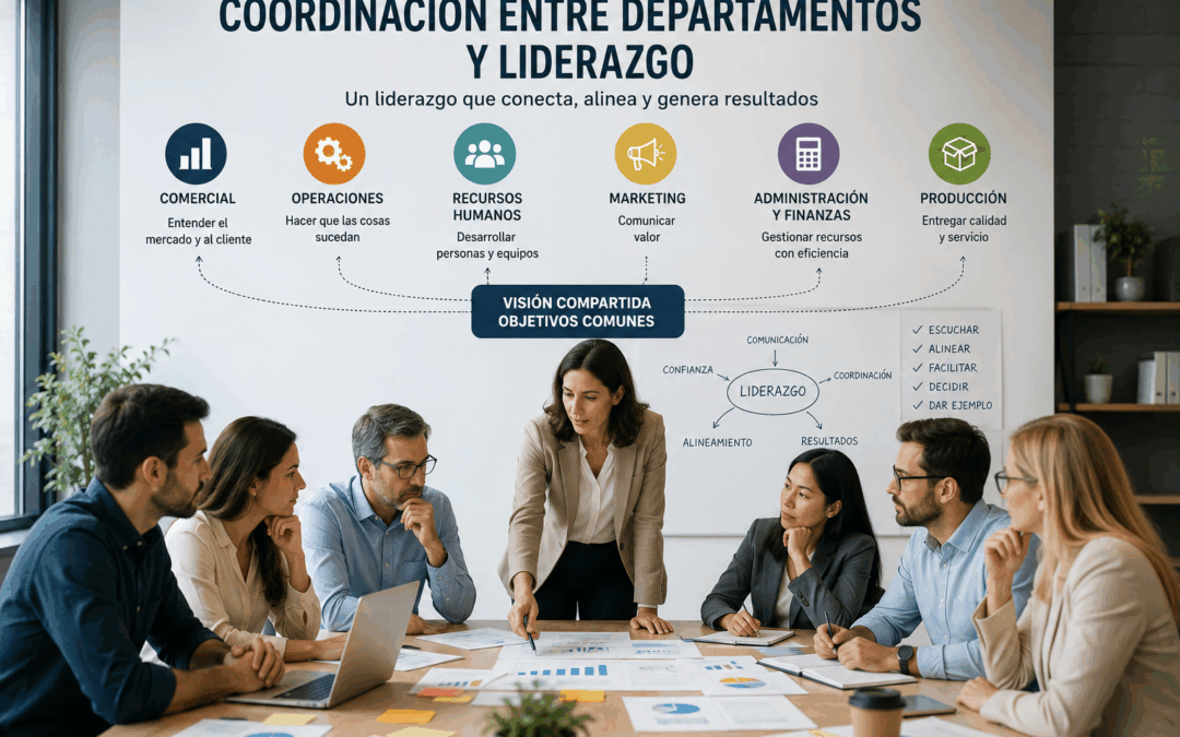 Coordinación entre departamentos y liderazgo